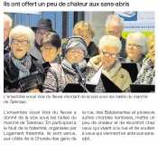 Ils ont offert un peu de chaleur aux sans-abris [Ouest France  19-12-2016]