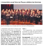 L'Ensemble vocal Voix du Fleuve célèbre les femmes [Ouest France  29-05-2018]